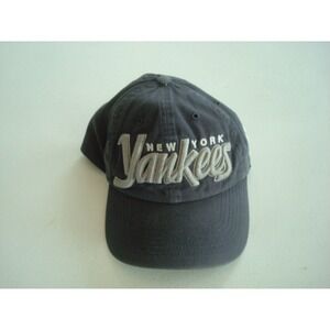 NEW YORK YANKEES TWINS 00S    RARE  SCRIPT SNAPBACK HAT CAP VINTAGE EE4
